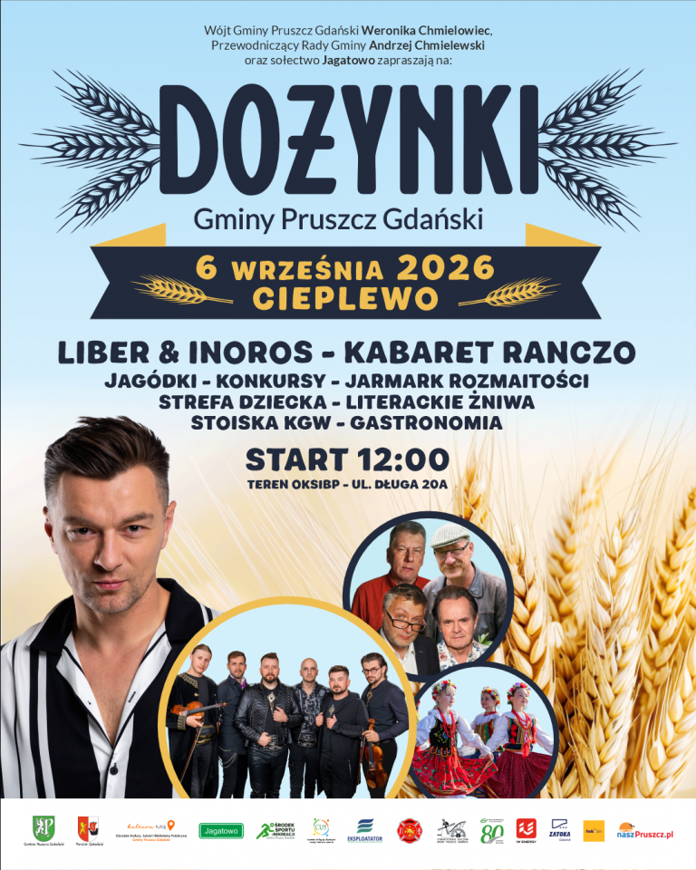 Plakat Dożynki, start 6.09.2026 o&nbsp;12:00, Cieplewo