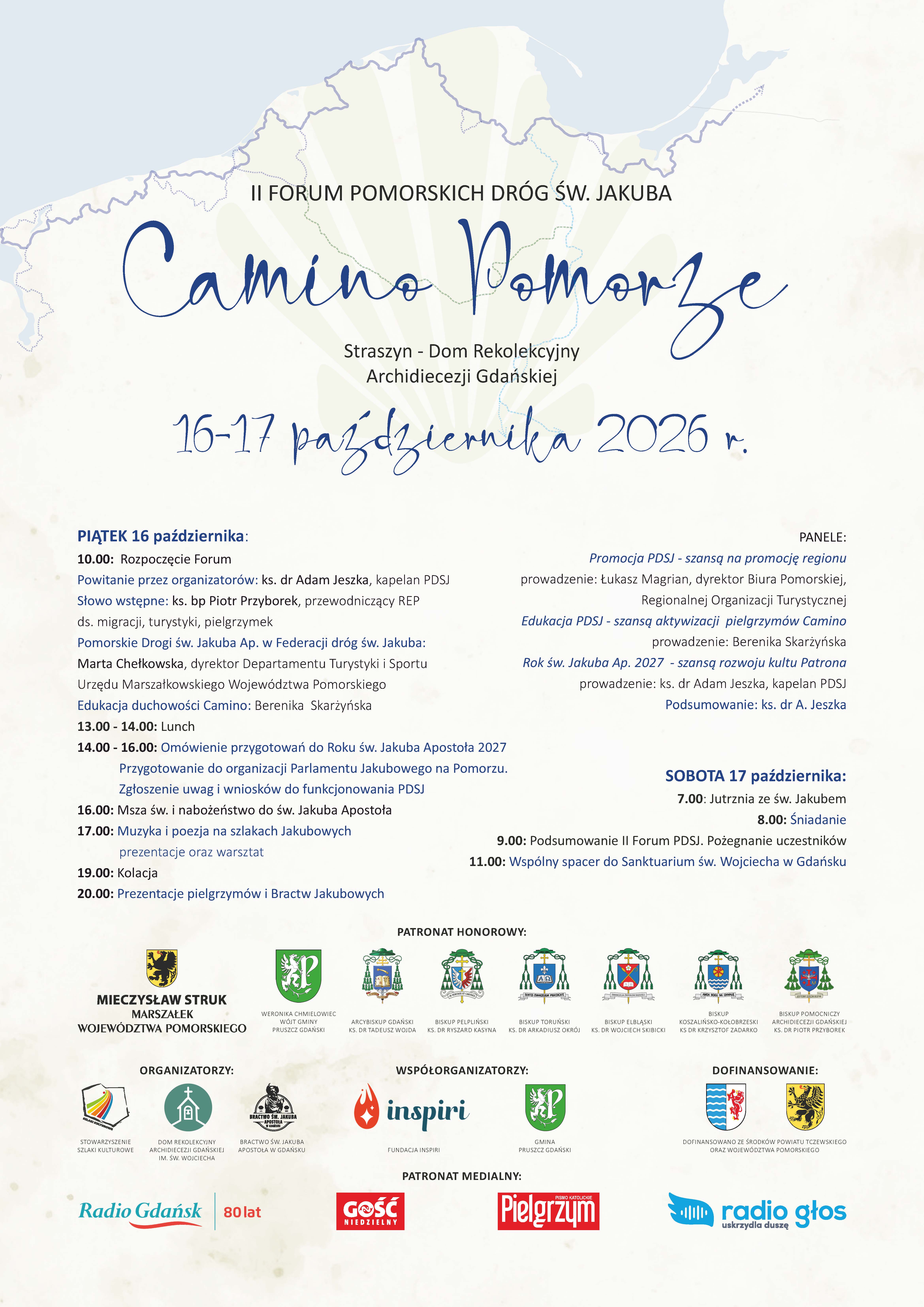 Straszyn Dom Rekolekcyjny 16-17.10 2026r, Forum Pomorskich  De&oacute;g Św Jakuba, Rozpoczęcie o&nbsp;10:00