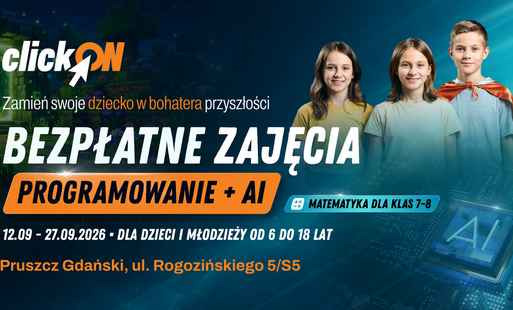 Plakat Bezpłatne zajęcia z programowania programowanie + ai